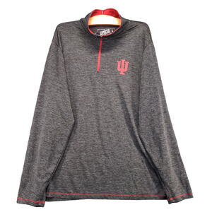 Campus Heritage Men's Long Sleeve Shirt Gray Large 1/4 Zip Pullover Pockets